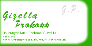 gizella prokopp business card